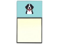 Caroline's Treasures BB1175SN Checkerboard Blue Bernese Mountain Dog Refiillable Sticky Note Holder or Note Dispenser Large Multicolor - BCXVN2R6A