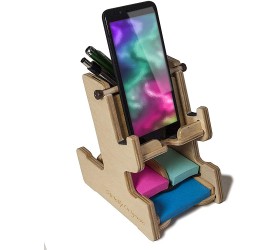 Cell Phone and Tablet Stand Pen and Sticky Notes Holder Includes 3 Pads - B13KO9VS2