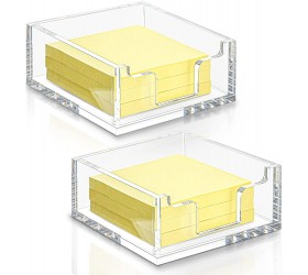 Clear Acrylic Notepad Holder Sticky Note Holder Sticky Notepad Holder Acrylic Sticky Note Holder Acrylic Sticky Note Dispenser for Desk Accessories 2 Pack - BTAS4TXAX