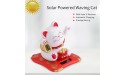 Crazy Sales Waving Cat Happiness Exquisite Workmanship Solar Luck Cat Plastic for Friends for Colleagues for Office Display for HomeWhite - BUX6PF42A