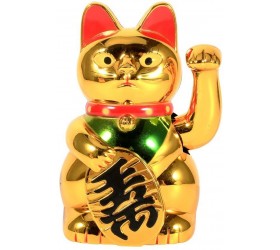 Eastern Enlightenments Piece Large Gold Feng Shui Cat Waving Hand Paw Up Waving Cat Feng Shui Hallway for Japanese-Chinese Decoration Living Room - BIDQG3D3B