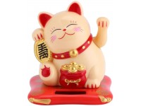 Germerse Welcoming Cat Exquisite Waving Cat Decor Solar Powered Automatic Lucky Cute for Car Decoration for Home or Office DisplayYellow - BY582FRTW