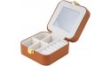 GloryMM Organizer Box Multifunction Display Storage Case Holder with Lock Mirror for Jewelry,Brown - B8PYUC2E7