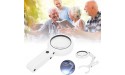 Ladieshow Magnifying Glasses High Magnification Clear Folding Handheld LED Light for Seniors Reading Soldering Inspection Jewelry - B95WYTP5B