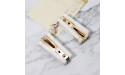 MultiBey Sticky Note Holder Memo Pads Dispenser Mini Staples Removers Puller Tool Office Supplies Set Desk Accessories Organizer Marble White N Gold - B7XP1NHQ3