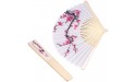 Sakura Handheld Fan Silk Folding Fan Good Cooling Effort Beautiful Appearance Fine Workmanship for Party - BZEO4727E