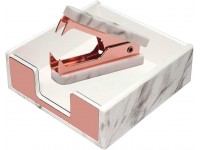 Sticky Notes Holder Memo Despensers with Staples Removal Tool 2 Pack Marble White Office Suppplies & Desk Accessories Set Rose Gold - BP47SCDXK