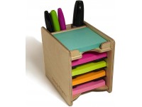 Strictly Origamic Colored Sticky Notes Pad and Pen Holder Organizer Includes Five 3" x 3" Pads - BOBYN1Y3W
