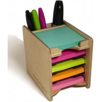 Strictly Origamic Colored Sticky Notes Pad and Pen Holder Organizer Includes Five 3 x 3 Pads - BOBYN1Y3W