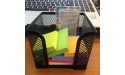 Suwimut 4 Pack Mesh Memo Holder Black Metal Mesh Sticky Note Holder for Pen Pencil Paperclip Thumbtack Office Home School Desk Organizer 4 x 4 Inches - BT2RVPD7F