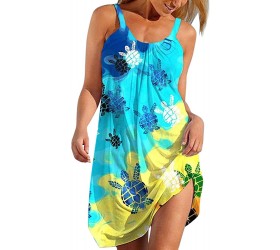 Thatso Summer Dresses for Women 2022 Boho Floral Print Tank Sleeveless Short Mini Dress Casual V Neck Beach Cover Up Sundress - BT9DBID9K
