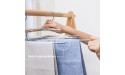 2 Magic Pant Hangers Space Saving Jeans Hangers for Closet Organizer Wooden Heavy Duty Trousers Hangers Silver - B20DF4TES