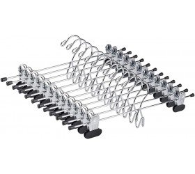 Amber Home 20 Pack Heavy Duty Add on Metal Pants Skirt Hangers Stackable Add-on Metal Clothes Hangers with 2-Adjustable Clips Cascading Clip Hangers Space Saving for Jeans Slacks Big Clip 20 - B913QD0UI