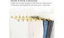 Amber Home Premium Matte Gold Aluminum Pants Hangers 10 Pack 12.2” Extra Smooth & Durable Metal Skirt Slack Hanger Light & Sturdy Metal Rack for Trouser with 2-Adjustable Non Slip Clips Swivel Hook - BLA88IDH7