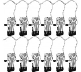 BEGONIC Boot Hangers for Closet 24 PCS,Laundry Hooks with Towels Boots Hat Clips,Stainless Steel Portable Hangers Clip,Trip Heavy Duty Home Travel Hanging Clothes Organizer Hangers Clip - BOVA4MTS1