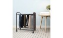 BTY Pants Hangers Rolling Trolley Trousers Rack with 20 Storage Hangers Movable Rolling Pants Closet Organizer Shelf for Jeans Scarf Trouser Black - B51NGTAPH