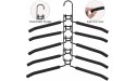 CESHUMD Space Saving Hangers for Clothes Detachable 5 Layers Stainless Steel Non-Slip Foam Padded Velvet Skirt Hangers Metal Closet Storage Organizer for Suits Pants Shirts Jeans 5-Tier Black - BU8NST7Q3