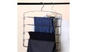 Corodo Black Pants Hangers 3 Pack No Slip Multi Pant Hanger for Jeans Trousers Skirts Scarf 5 Tier Swing Arm Pant Rack - B3D4E3GHT