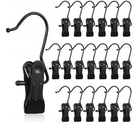 Hotop Boot Hanger for Closet Laundry Hooks with Clips Boot Holder Hanging Clips Portable Multifunctional Hangers Single Clip Space Saving for Jeans Hats Tall Boots Towels Black,20 Pieces - B0UOWEW61