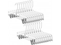 HOUSE DAY 25 Pack Crystal Pants Hangers Space Saving Non-Slip with Ajustable Clips Heavy Duty Slim Clear Skirts Hangers Solid Elegant for Trousers Skirts Jeans Slacks Pants Bottoms 14inch - BGE4P5LWE