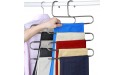 HuaQi S Shape Clothes Pants Hangers Non Slip Closet Storage Organizer Multi Space Saving Hanger for Pants Jeans Belt Tie Scarf Legging 3-Pieces - BLRCLKOES