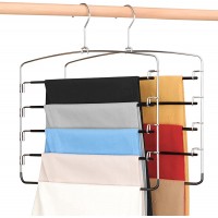 Jaolex 2 Packs Pants Hangers Non-Slip Stainless Steel Velvet Swing Arm Clothes Hanger Space Saving Trousers Scarves Ties Hanger Closet Storage Organizer - B38UUBQE2