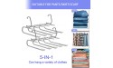 Magic Pants Hangers Space Saving Metal Stainless Steel Rack for Jeans Trousers Stainless Steel 2 Pack - B5EQH49OX