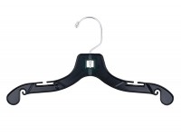 NAHANCO 2412 Children's Plastic Hangers Super Heavy Weight Shirt Hangers 12" Swivel Hook Black Pack of 100 - BYZY2YMKK