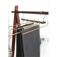 Pivbcpw Pants Rack Solid Wood Multifunctional Foldable Pants Rack Non-Slip Telescopic Magic Multi-Layer Hanging Pants Hanger Storage Rack - BOY26EZNY