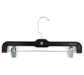 Super Heavy-Duty 14 inch Wide Black Plastic Skirt or Pant Hangers with Swivel Hook and Adjustable Clips Quantity 100 Black 100 - BW6QROIQB