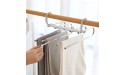 Tosnail 3 Pack Plastic Pants Hangers 5 in 1 Pants Organizer Rack Space Saver for Closet Grey - BCPDH5G4Q