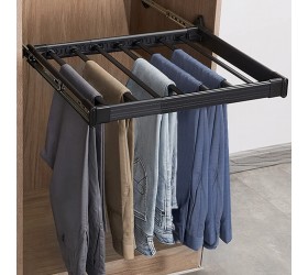 Pull Out Pants Rack Pull Out Trousers Rack Adjustable Length From 17.7'' To 23.6 Pull Out Pants Rack for Closet Multifunctional Drawer Closet Clothes Pants Hangers With Sliding Rail Space Saving - BYEVWDZW3
