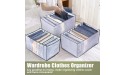 4PCS Wardrobe Clothes Organizer 7 Grids TOOVREN Closet Organizers And Storage Baskets Clothing Storage Bins,Washable Foldable Drawer Clothes Compartment Storage Box for Bedroom Dorm Room - BQS65JA2E