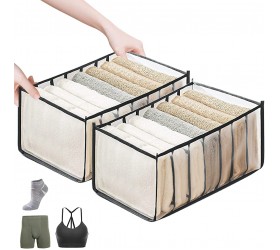 7 Grids Washable Wardrobe Clothes Organizer,Compartment Storage Box Foldable Closet Drawer Organizer Mesh Separation Box Drawer Organizers for Clothing Underwear Socks Scarves Leggings Skirts T-shirts2 Small Jeans-7 Grids - BW6MTVLCP