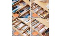 Bamboo Drawer Dividers with Inserts Kitchen Adjustable Drawer Organizers Expandable Organization for Home Office Dressers and Bathroom 4 Dividers with 8 Inserts - BOECRD2H9