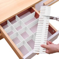 Drawer Divider Adjustable DIY Storage Organizer Separator for Tidying Clutter Cutlery Makeup Clothes of Dresses Desk & Box in Kitchen Bathroom Bedroom Office Cut at Will 16 pcs - BEDV6BQFV