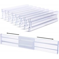 Drawer Dividers Organizers 8 Pack Vtopmart Adjustable 3.2" High Expandable from 11-20.6" Kitchen Drawer Organizer Clear Plastic Drawers Separators for Clothing Kitchen Utensils and Office Storage - BIA6Y1EM3