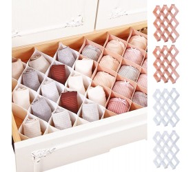Honeycomb Drawer Organizer for Underwear Roufa Drawer Divider Separator for Women Men Dresser Drawer Organizers for Belts Ties Clothing Makeup Medicine Office Supplies2 Sets of Pink + 2 Sets of White 86 Slots - B7CZQH5D1