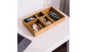 Lawei Set of 5 Bamboo Drawer Organizer Boxes Desk Storage Box Kit Drawer Storage Containers Tray Bins for Office Kitchen Bedroom Children Room Craft Sewing - B0REBG9I8