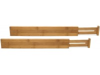 Lipper International 8896 Bamboo Wood Custom Fit Adjustable Kitchen Drawer Dividers Set of 2 - BZ631GLTG