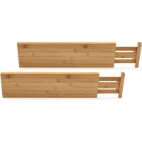 Lipper International 8897 Bamboo Wood Custom Fit Adjustable Deep Kitchen Drawer Dividers Set of 2 - B2FKFAZU6