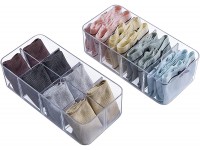 StarratS Underwear Sock Drawer Organizer with Plastic Dividers for Lingerie Scarves Ties 2 Pack Clear - BVY0ENS2D