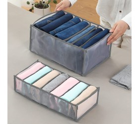Wardrobe Clothes Organizer 2PCS Washable 7 Grids Foldable Drawer Organizers for Clothing Visible Drawer Mesh Separation Box for Jeans T-shirt Legging Skirts Kid Clothes - BODZI024C