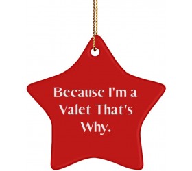 Because I'm a Valet That's Why. Star Ornament Valet Gag Gifts for Valet - B8YKR8SD7