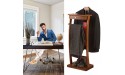 BFYLSQUE Clothes Valet Stand Wooden with Floor Standing Suit Hanger Rack Front Trouser Rack Non-Slip Rubber Sleeve for Crease-Free Suit Coat Stand Storage HxWxD:112x44.4X 30cm Freestanding - BFASUFTJP