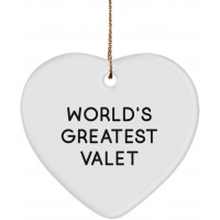 Epic Valet Gifts World's Greatest Valet Christmas Heart Ornament for Valet - BBAUEHBR7