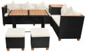 Garden Lounge Easy to Clean Weather Resistant Outdoor Lounge Waterproof Comfortable for Garden - BK1EQTHUK