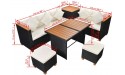 Garden Lounge Easy to Clean Weather Resistant Outdoor Lounge Waterproof Comfortable for Garden - BK1EQTHUK