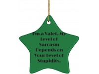 I'm a Valet. My Level of Sarcasm Depends on Your Level of Stupidity. Star Ornament Valet  Fun Gifts for Valet - B928IUAUC