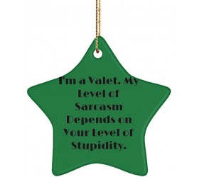 I'm a Valet. My Level of Sarcasm Depends on Your Level of Stupidity. Star Ornament Valet Fun Gifts for Valet - B928IUAUC